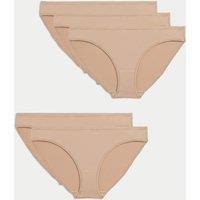 M&S 5pk Microfibre Low Rise Bikini Knickers Rose Quartz