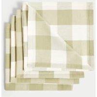 Set of 4 Pure Cotton Gingham Napkins