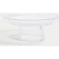 Glass Ribbed Cake Stand