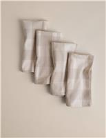 Set of 4 Pure Cotton Gingham Napkins
