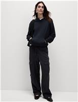 M&S Cotton Rich Hoodie Dark Khaki