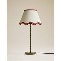 M&S Scallop Trim Lamp Shade Red