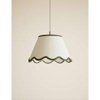 M&S Large Scallop Trim Lamp Shade Green