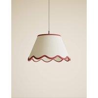 M&S Large Scallop Trim Lamp Shade Red