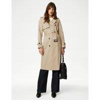 Petite Cotton Rich Double Breasted Trench Coat