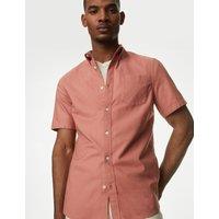 M&S Easy Iron Pure Cotton Oxford Shirt Terracotta