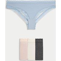 4pk Modal & Lace Brazillian Knickers