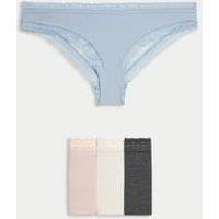 4pk Modal & Lace Brazillian Knickers