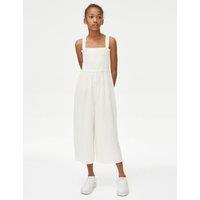 Pure Cotton Shirred Jumpsuit (6-16 Yrs)