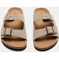 M&S Suede Slip-On Corkbed Sandals Sand