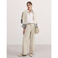 Cotton Rich Pleat Front Wide Leg Chinos