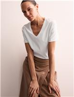 Pure Mercerised Cotton V-Neck T-Shirt