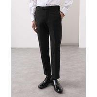 Autograph Tailored Fit Wool Blend Tuxedo Trousers Black