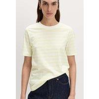 M&S Pure Cotton Striped Everyday Fit T-Shirt Yellow Mix