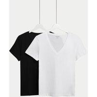 2pk Pure Cotton V-Neck T-Shirts