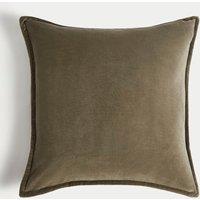 M&S Pure Cotton Velvet Cushion Dusty Green