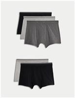 5pk Cotton Stretch Cool & Fresh Marl Trunks