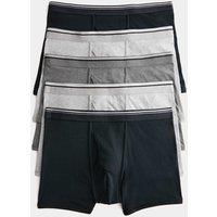 M&S 5 Pack Cotton Stretch Cool & Fresh Marl Trunks Grey Mix