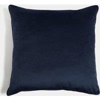 M&S Velvet Piped Large Cushion Navy