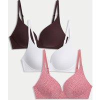 3pk Cotton Rich Non Wired T-Shirt Bras A-E