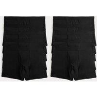 M&S 10 Pack Cotton Rich Cool & Fresh Trunks Black