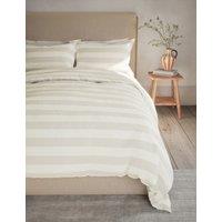 M&S Linen Blend Striped Bedding Set Natural Mix