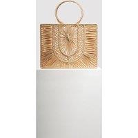 Straw Top Handle Structured Bag