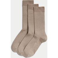 3pk Egyptian Cotton Rich Ribbed Socks