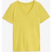 M&S Pure Cotton V-Neck Everyday Fit T-Shirt Sunshine