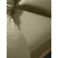 M&S Cotton Rich Extra Deep Fitted Sheet Soft Green