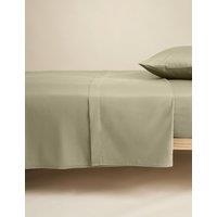 M&S Cotton Rich Flat Sheet Soft Green
