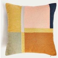 Pure Cotton Geometric Embroidered Cushion