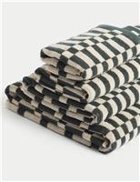 Pure Cotton Geometric Check Towel