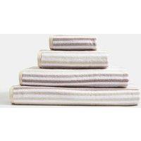 M&S Pure Cotton Striped Towel Natural