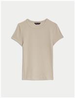 Cotton Rich Slim Fit Ribbed T-Shirt