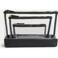 3 Piece Clear Makeup Bag Set