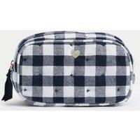 Blue and White Gingham Cosmetic Bag