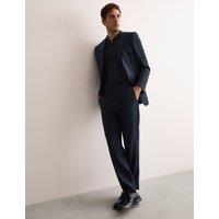 Tailored Fit Pure Wool Twill Suit Trousers