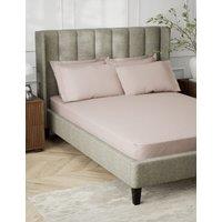 M&S Egyptian Cotton 230 Thread Count Crisp Fitted Sheet Dusted Pink