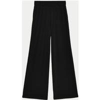 M&S Jersey Elasticated Waist Wide Leg Culottes Black