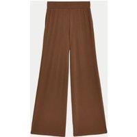 M&S Jersey Elasticated Waist Wide Leg Culottes Toffee