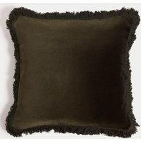 Pure Cotton Velvet Fringed Cushion