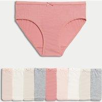 10pk Cotton with Stretch Knickers (2-14 Yrs)