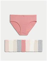 10pk Cotton with Stretch Knickers (2-14 Yrs)