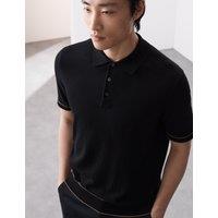 Silk Cotton Knitted Polo Shirt