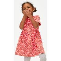 M&S Cotton Rich Printed Dress (2-8 Yrs) Red