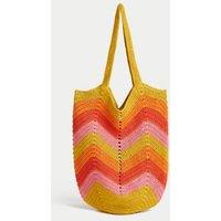 Crochet Striped Shoulder Bag