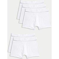 5pk Cotton with Stretch Plain Trunks (5-16 Yrs)