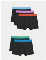 5pk Cotton with Stretch Coloured Waistband Trunks (5-16 Yrs)