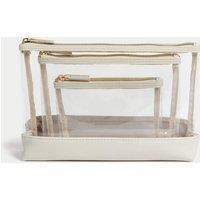 3 Piece Clear Makeup Bag Set